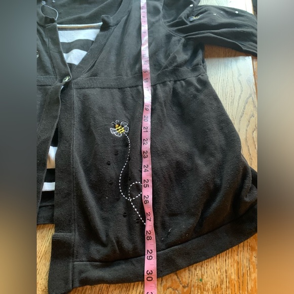 Vintage Quacker Factory Sweater 2X Embellishments Embroidered Bees FLAWS** - Picture 6 of 10